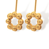 Aretes de coronas circulares largos vista detallada